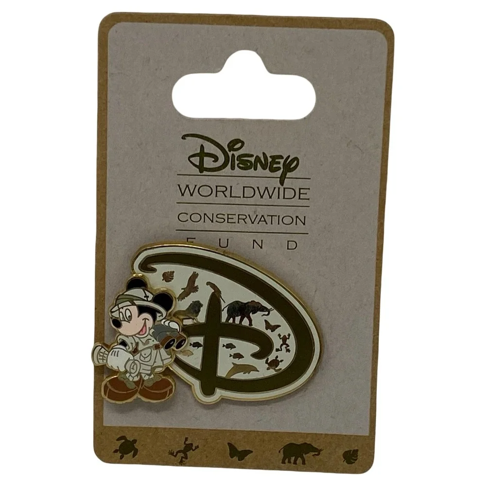 Disney Mickey Mouse Safari Animal Enamel Pin Worldwide Conservation Fund NEW